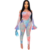 X00505S 2021 tie dye New women's high-waisted buttock sports casual suit