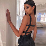 X00761C Hot Sheer Transparent Mesh Black Bodysuit for Women Skinny Strappy Backless Bodysuits Sexy Body Fashion Club