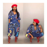 Sexy alphabet printing hot selling speaker package jumpsuit Casual loose fitting suit in stock