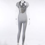 2020 Fall Gray Jumpsuit Women Bodysuits For Women Tops One piece Jumpsuit For Ladies