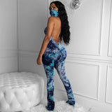 Hot-selling printed jumpsuit for summer 2020 new fashion street-style pleated trousers with lacing