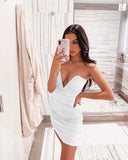 Sexy V-Neck Violet Strapless Mini Dresses Ruched Sleeveless Party Night Club Elegant Bodycon Dress 2020 New Dress