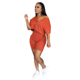 Hot sale summer lady casual 2 pcs womens clothing short set outfits