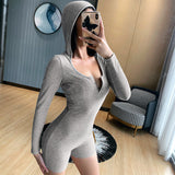 women fashion playsuit hot sale neon rompers female elastic skinny bodysuits