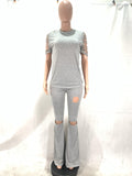 X00301L New arrival sport women two-piece set+Sexy suit with pleated pants and tight tank top in solid color