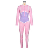 X00600L Phoenix New arrival sport women two-piece set+Trend contrast color tight two-piece tracksuit