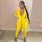 Phoenix Long sleeve finger zipper women jumpsuit winter