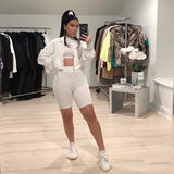 X01191C solid sleeveless crop top two piece set women elastic hight summer biker shorts 2021 new fashion casual clothes skinny