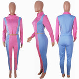 women 2 pieces sets winter sets Solid color plus size zipper sports suit