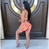 X00539S 2021 women fashion playsuit see-through gauze two-piece sets club tan