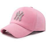 2020 Golden velvet baseball cap lady fashionable letter diamond-encrusted suede cap