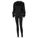 2021 new autumn/winter style long-sleeved blouse with striped trousers sport casual suit in stock