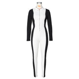 New arrival hot sale women jumpsuits+ Sexy high waist slim contrast color jumpsuit