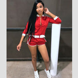 Summer Autumn Two Top And Shorts Tracksuit Women Set Leisure 2 Pieces Outfits