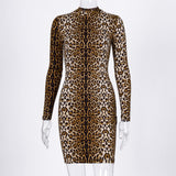 2020 women leopard casual dresses