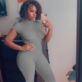 2020 Fall Gray Jumpsuit Women Bodysuits For Women Tops One piece Jumpsuit For Ladies