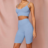 X00459V The new summer 2021 women's dress with crop vest and high-waisted fifth pants casual suit