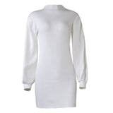 2020 autumn/winter new arrival High-necked slim sexy thickened tight knitted woollen dresses in stock