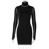 Phoenix 2020 autumn winter new fashion temperament slim finger cover high-collar dress