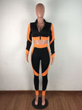 New arrival sport women two-piece set+Matching color slimming package hip hole sexy sports suit