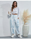 X00878M Cotton casual home trousers Women's leggings plus size Loose and stylish tie-dye pants in stock