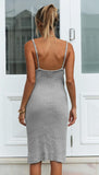 New arrival summer solid color backless sleeveless women casual dresses sexy casual+dresses