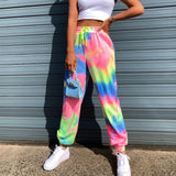 X00310M hot style summer 2021 Comfortable outdoor sports pants with elastic tie-dye printed slacks