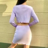 X00412M Sexy suit 2021 Autumn new style button long sleeve upper dress and buttocks