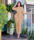 2021 Autumn winter Fashion flounces air layer business uniform casual suit woman