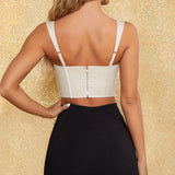 X00049S 2021 Fashion trend solid color breasted zipper crop top halter belt tops woman sexy tank