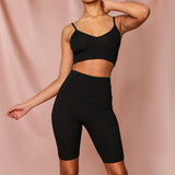 X00459V The new summer 2021 women's dress with crop vest and high-waisted fifth pants casual suit