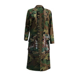 Phoenix Long style casual style European and American camouflage print cloth coat