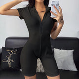 Ribbed Bodysuits Casual Sport Sexy Active Wear Rompers Womens Jumpsuit Bodycon Workout Fitness Playsuits