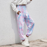 X00878M Cotton casual home trousers Women's leggings plus size Loose and stylish tie-dye pants in stock