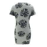 New arrival round neck flora print slim short sleeve tshirt bodycon mini women t shirt dress casual