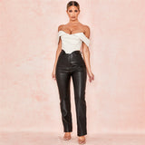 X00125S Satin Draped Corset Top Sexy Off Shoulder White Strapless Female Top Tees Cropped Tops Boning Clothes Luxurious