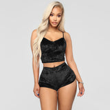 X00632M tie-dye casual shorts two-piece shorts club outfit Hollow-out sexy slim velvet lace two-piece