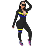 Phoenix 2020 New winter Women's Solid color long zip long sleeve jumpsuit nightclub wear