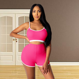 X00521M casual suit Fashion women's yoga short tank top with two pieces exercise suit