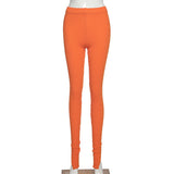 X00488V The new autumn/Winter 2021 middle waist and buttock slim women casual trousers