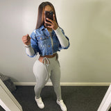 Bandage Sexy Solid Two Piece Sets Women 2021 Autumn Pullover Crop Top+Leggings Stretchy Skinny Streetwear Co-ord Outfits