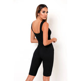 Summer 2020 new hot style whorl low neck short sleeve sport fitness one piece jumpsuit