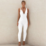 Phoenix Hot style jumpsuit sexy deep V tight back drape onesie casual Suspenders + jumpsuits