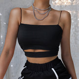 Fashion Sexy Women Sleeveless Tank Tops Bustier Cami T-Shirt Summer Vest Crop Top Strappy