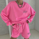 X00559M 2021 autumn fashion New women's casual hoodies with fluorescent monogram print suit