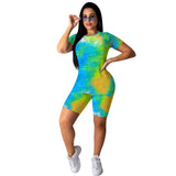 X00326L Phoenix New arrival sport women two-piece set+European and American leisure sports tie-dye printing two-piece set