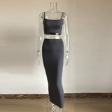 X00487L Phoenix Hot style women sexy two-piece sets+Sexy halter top and skirt with hip wrap