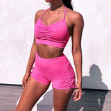 X00358S 2021 fashion women outfit new sexy tank top and shorts exercise yoga suit