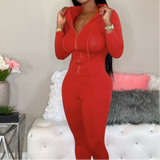 X00580L Phoenix New arrival sport women two-piece set+Stylish long sleeve hooded jumpsuit