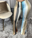 X00927S Phoenix 2021 fashion casual stripe print bell-bottom trousers